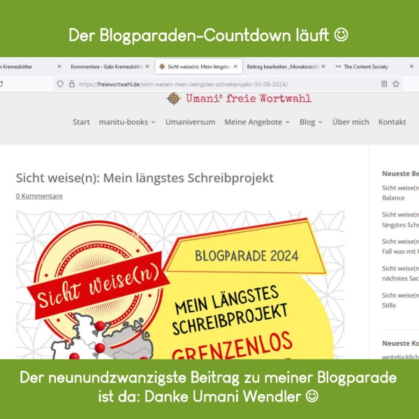 Posts für Instagram zu Beiträgen einer Blogparade