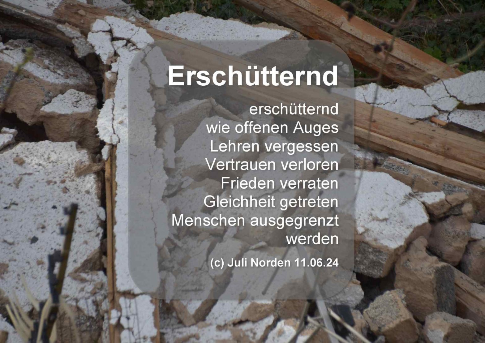 Gedicht "Erschütternd" von Juli Norden