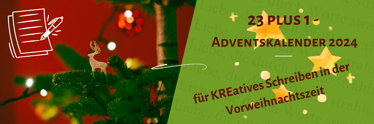 Header für Adventskalender 23 plus 1 für kreatives Schreiben