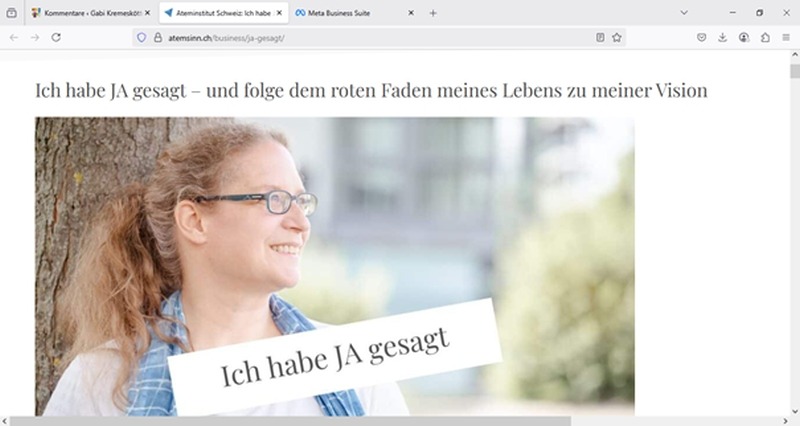 Screenshot Blogartikel Susanne Wagner "Ich habe JA gesagt"
