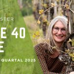 Gabi Kremeskötter schaut lächeln durch eine Herzrebe an der Mosel, daneben die Aufschrift: "Bis Silvester MEINE 40 ZIELE für das 4. Quartal 2025