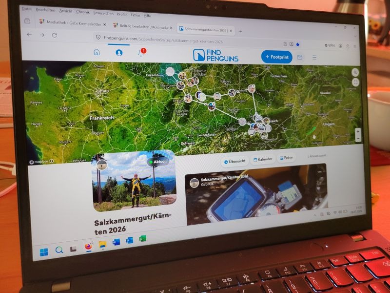 Screenshot der Motorradreise von Gabi bei FindPenguins