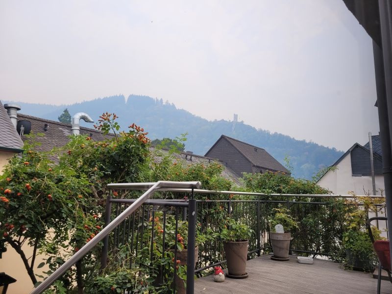 Rauchschwaden über Traben-Trarbach am 15.08.26, das Hohe Venn brennt